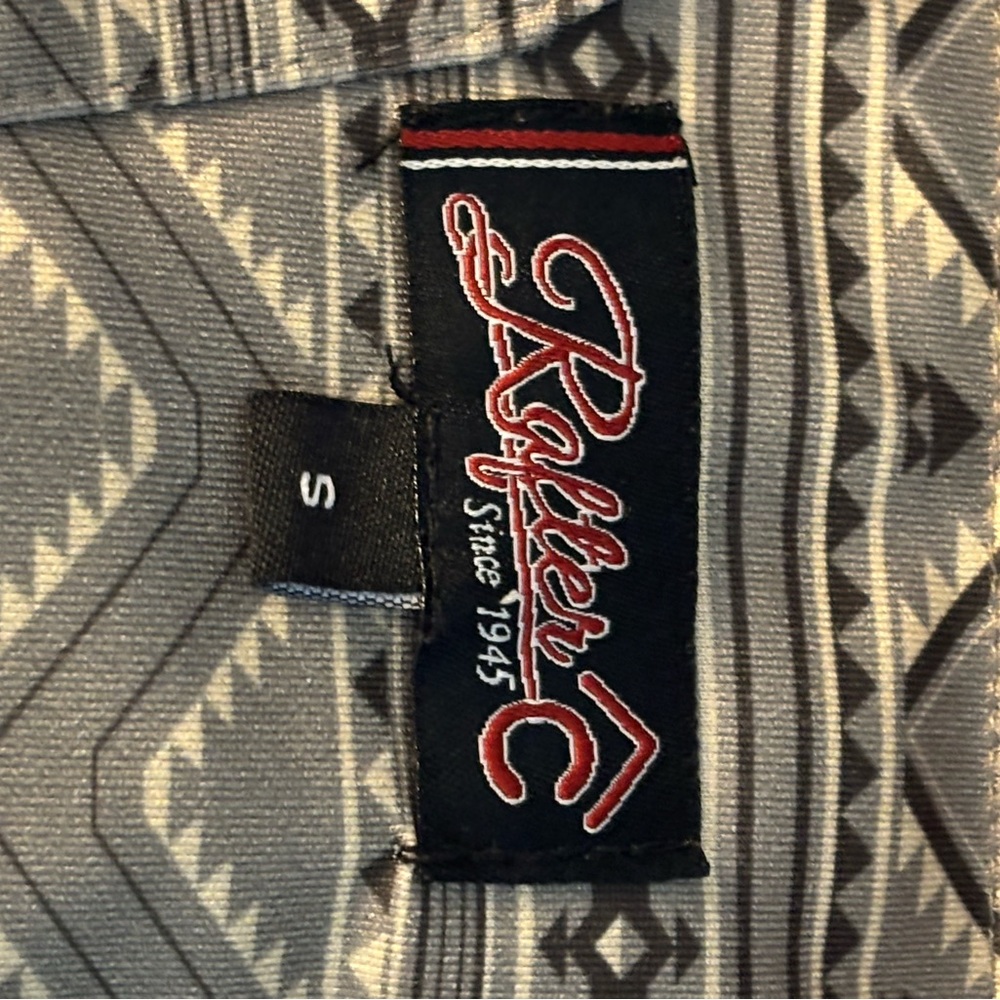 Men's Rafter C Western Aztec pattern Quarter zip shirt - Olive - Picture 3 of 6